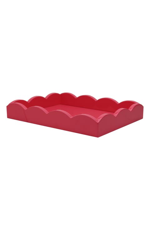Scalloped Wood Tray