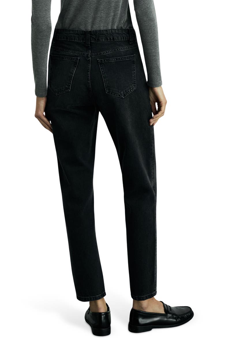 MANGO Mom2000 High Waist Straight Leg Jeans, Alternate, color, Black Denim