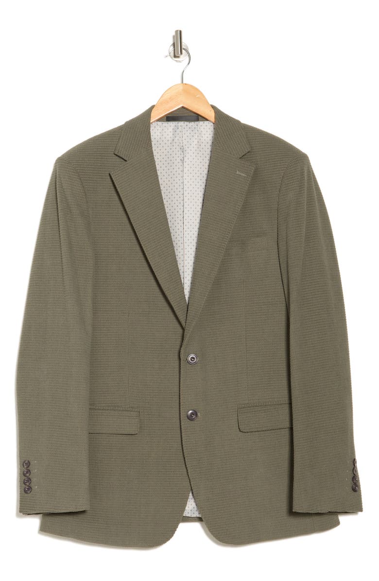 T.R. PREMIUM Slim Fit Solid Cotton Blend Textured Blazer, Alternate, color, Sage