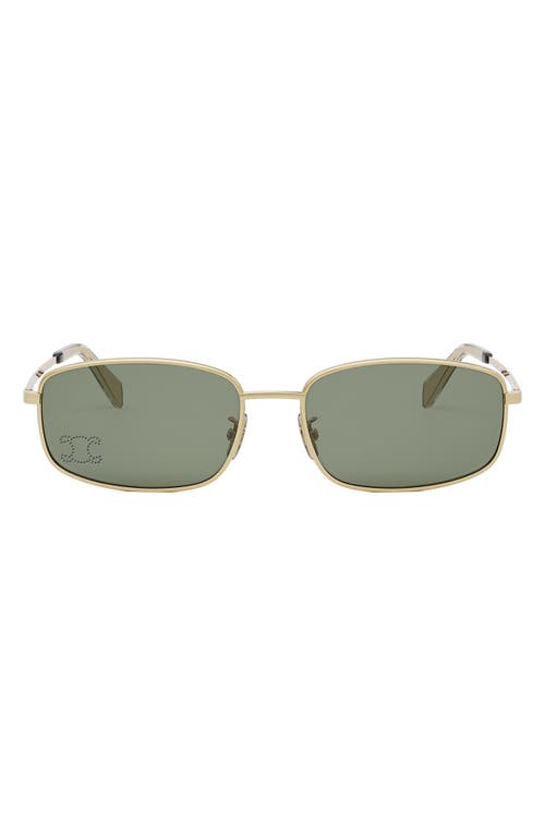 Celine Triomphe 60mm Rectangular Sunglasses In Green