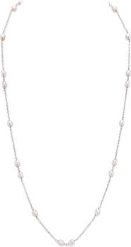 The Pearl Source White Freshwater Pearl Tincup Anna Necklace