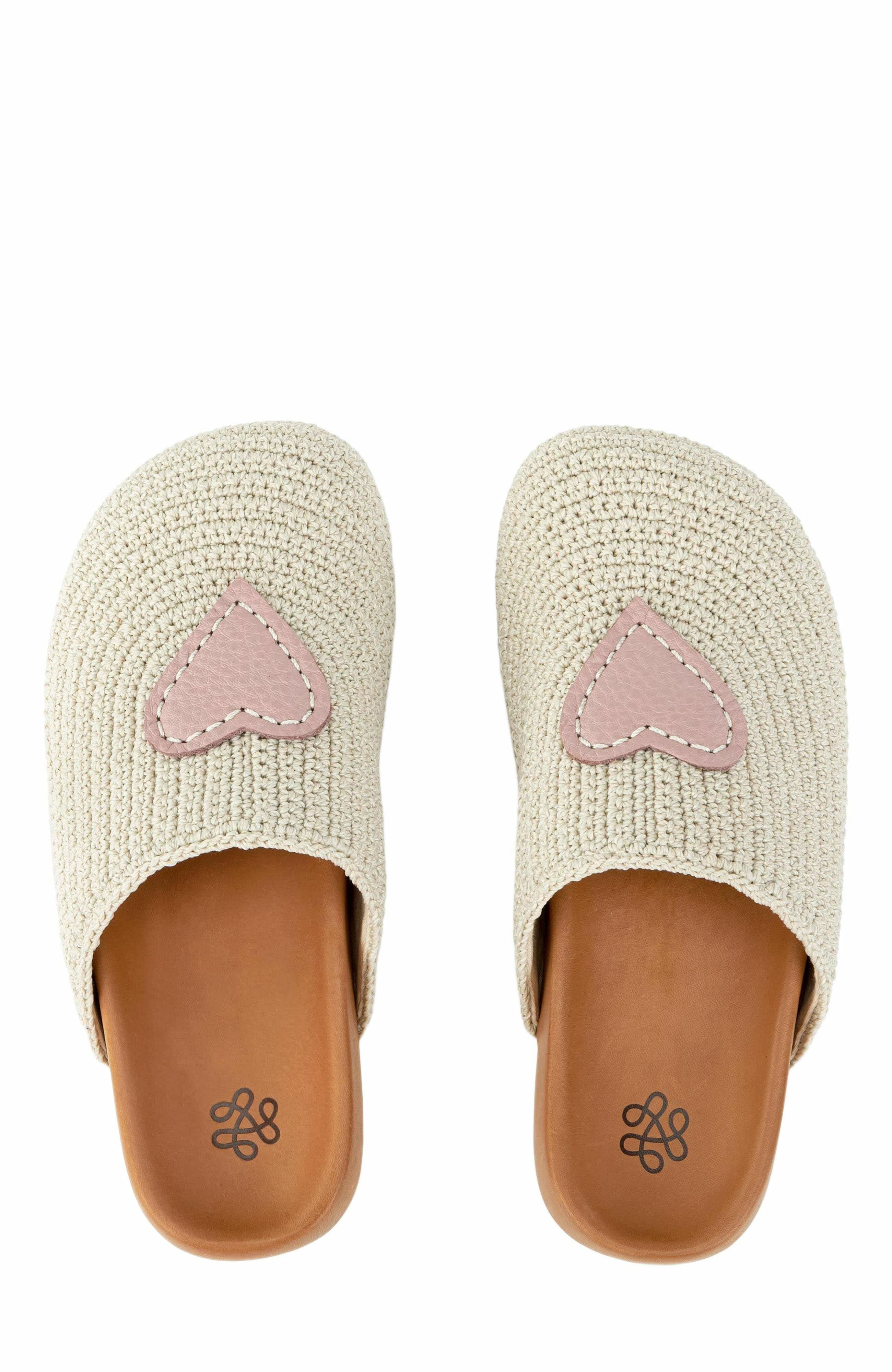 Bolinas Crochet Clog Shoe, Alternate, color, Ecru Rosewood Heart