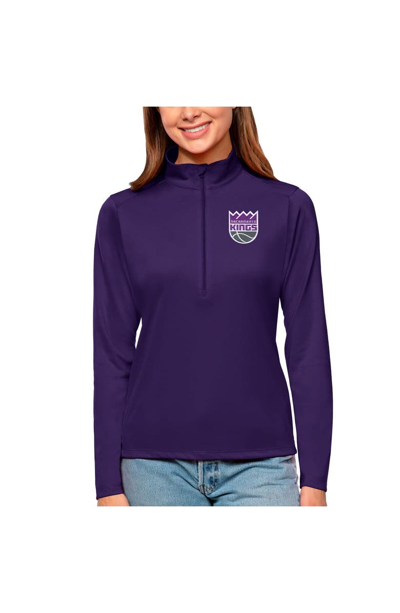 ANTIGUA Women's Antigua Purple Sacramento Kings Tribute Half-Zip Top, Main, color, Purple
