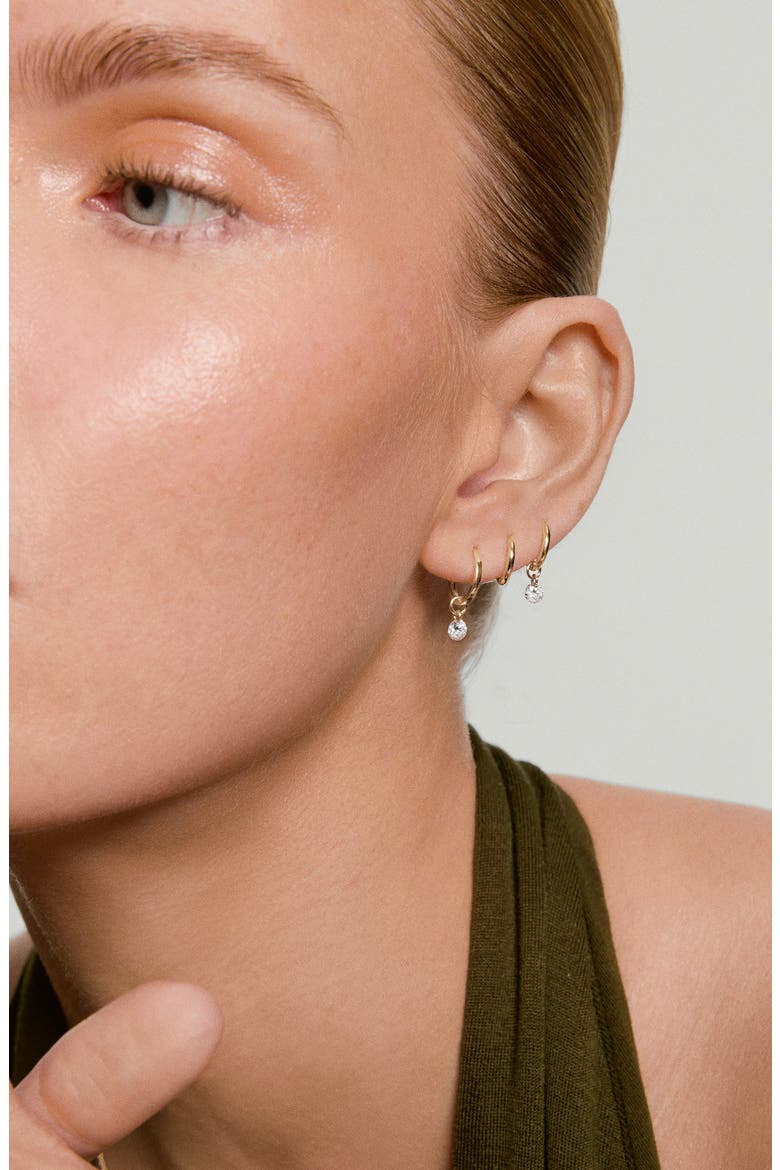 Swing Drilled Lab Grown Diamond Hoop Charm, Alternate, color, Yellow Gold