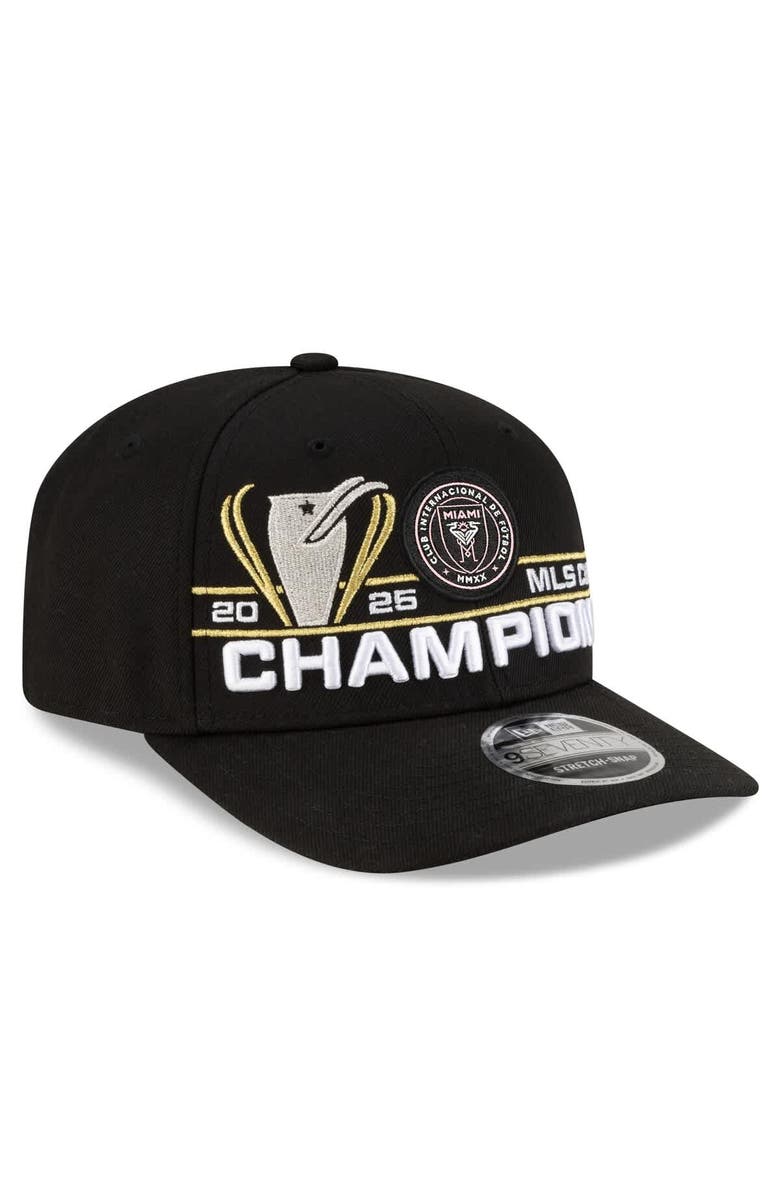 New Era Men's New Era  Black Inter Miami CF 2025 MLS Cup Champions Locker Room 9SEVENTY Adjustable Hat, Alternate, color, Black