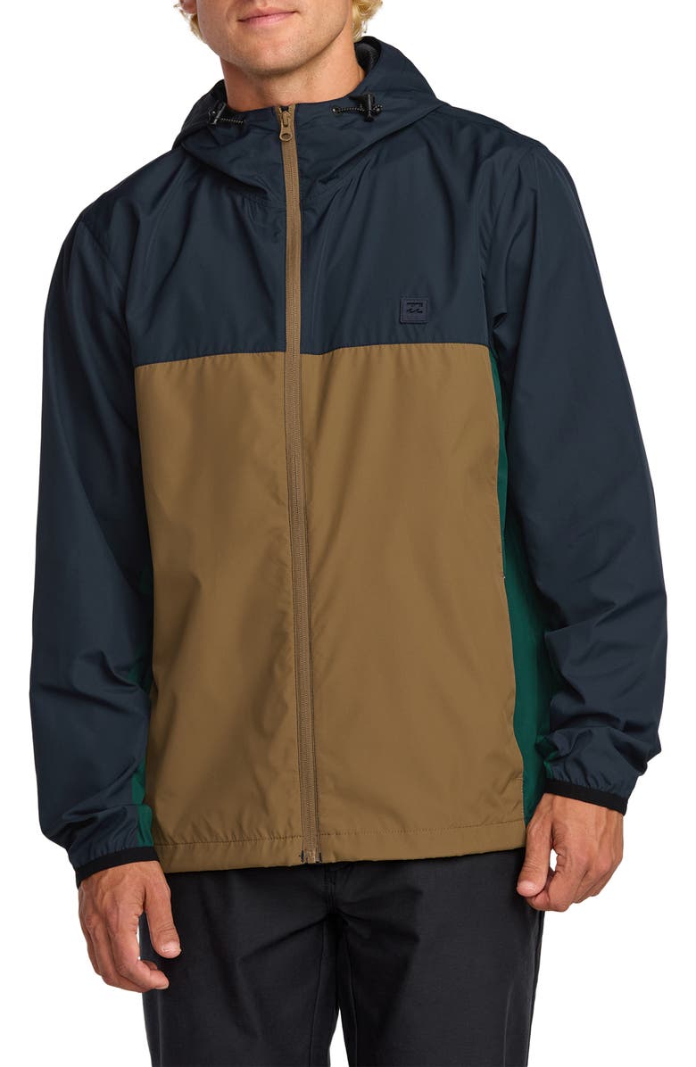 Billabong Transport Water Repellent Windbreaker, Main, color, Navy