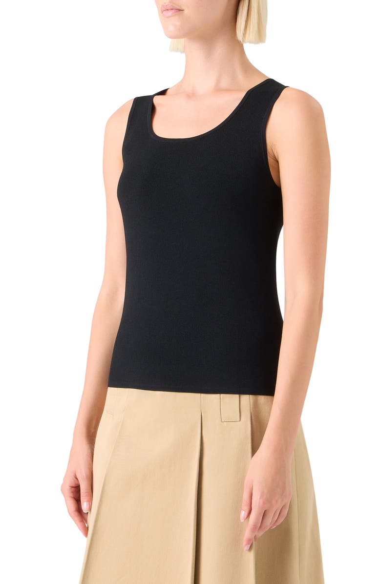 Akris punto Scoop Neck Knit Tank, Alternate, color, Black