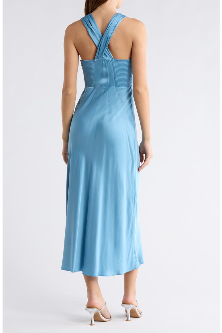 Ivy Satin Midi Dress, Alternate, color, BLUE LAGOON