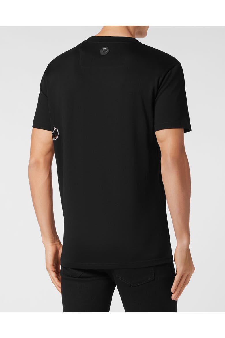 T-Shirt Round Neck Ss With Crystals Lion Circus Men, Alternate, color, black