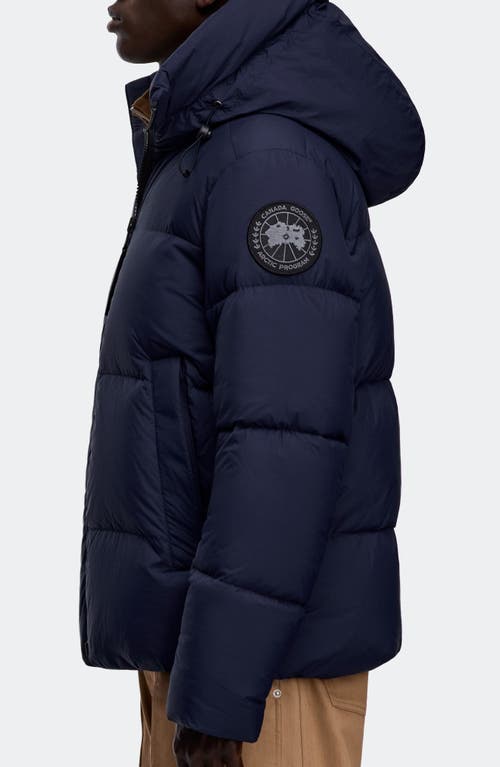 Canada Goose Crofton Water Resistant Packable 750 Fill Power Down Hooded Jacket In Blue