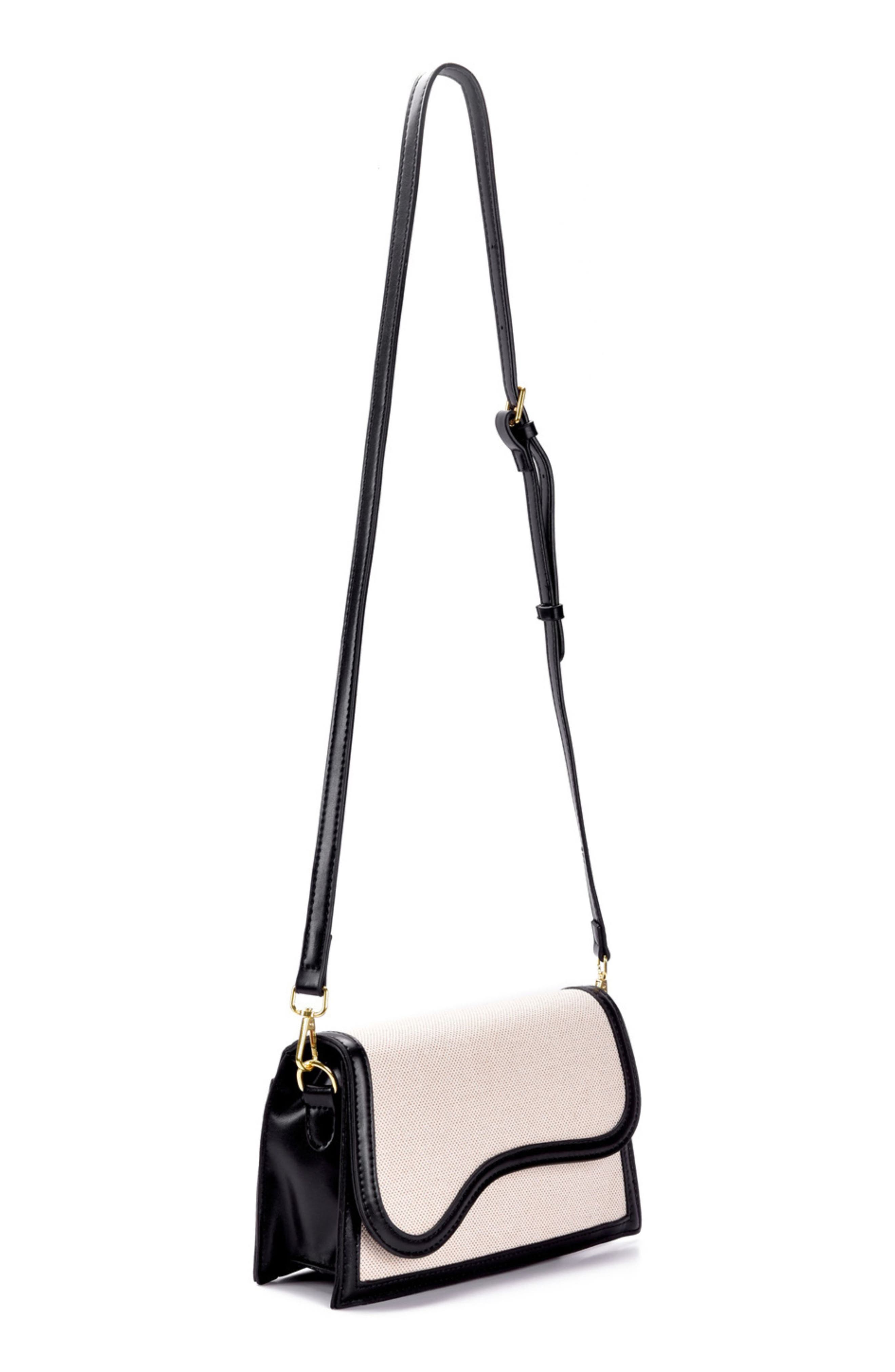 Adornia Curved Flap Shoulder Bag, Alternate, color, Natural-Black