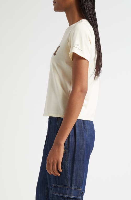 Cinq À Sept Faux Leather Appliqué Shrunken T-shirt In Neutral