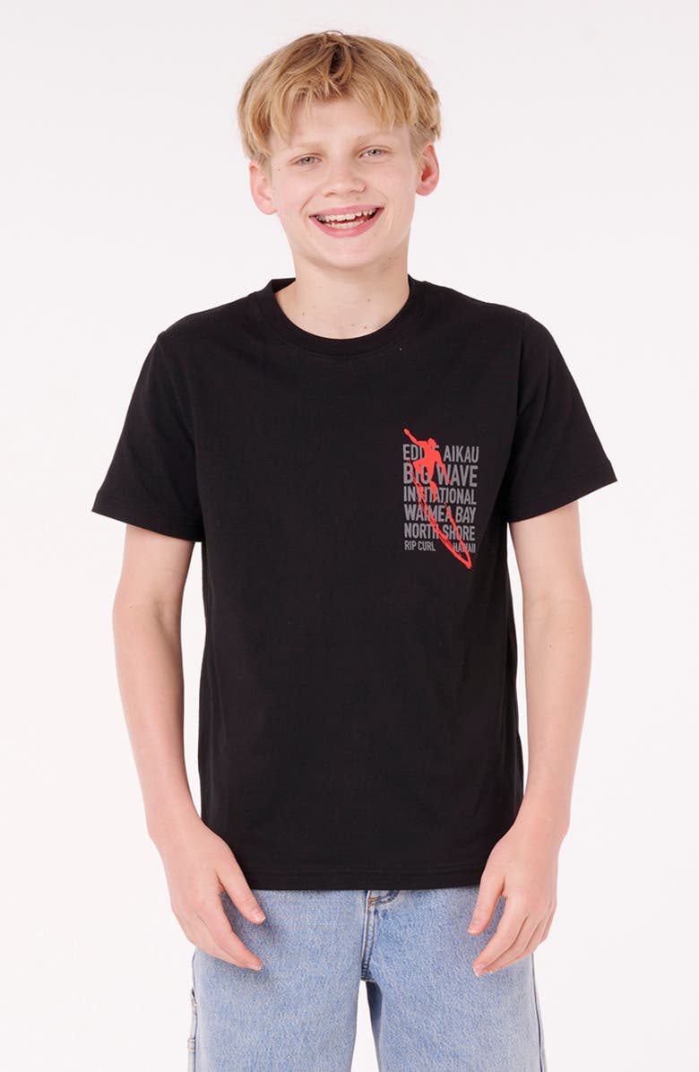 Rip Curl Kids' Eddie Would Go Petro Graphic T-Shirt, Main, color, Black