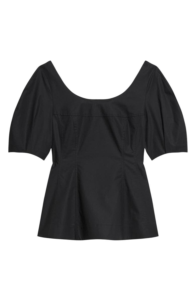 Theory Puff Sleeve Scoop Neck Shirt, Alternate, color, Black