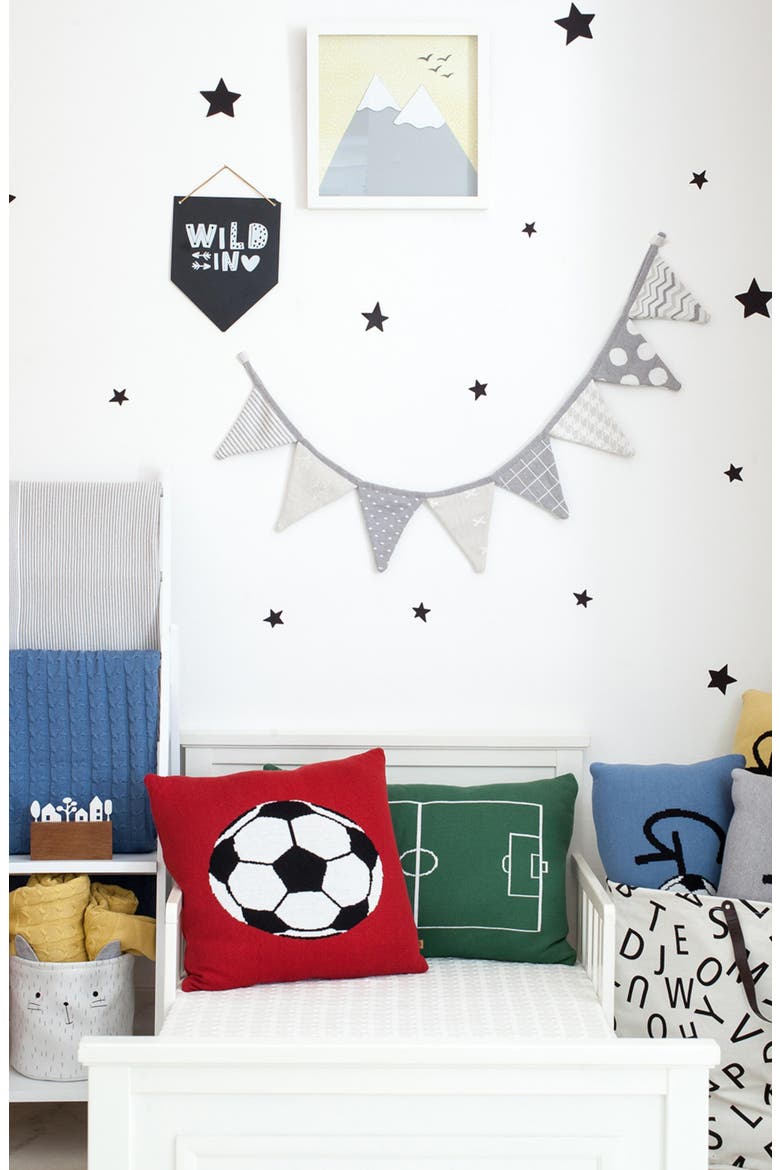 Gol Soccer Rectangular Throw Pillow, Alternate, color, DARK RED