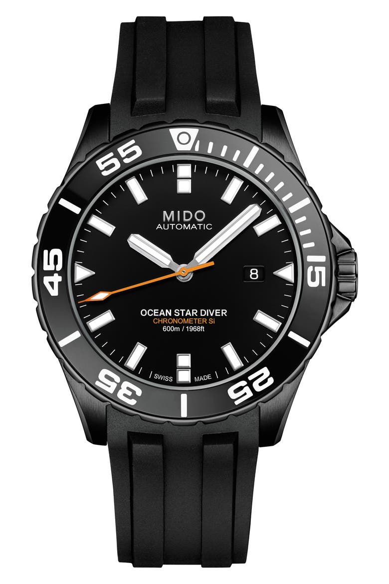 Ocean Star Diver 600 Automatic Rubber Strap Watch, 43.5mm video