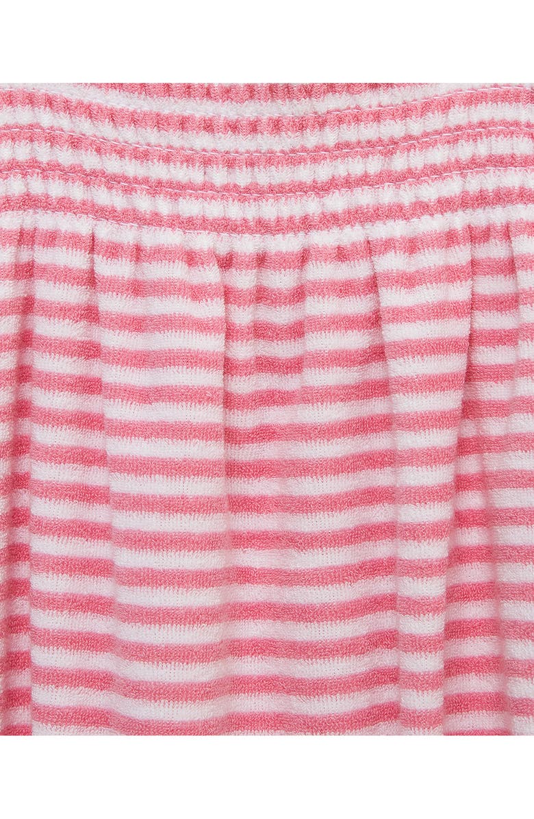 Little Me Stripe Terry Bubble Romper & Sun Hat Set, Alternate, color, Pink