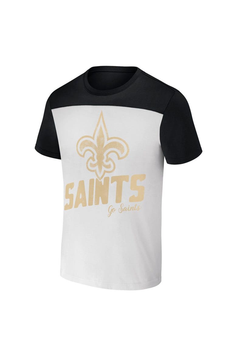 Men's NFL x Darius Rucker Collection by Fanatics White/Black New Orleans Saints Colorblocked T-Shirt, Alternate, color, White