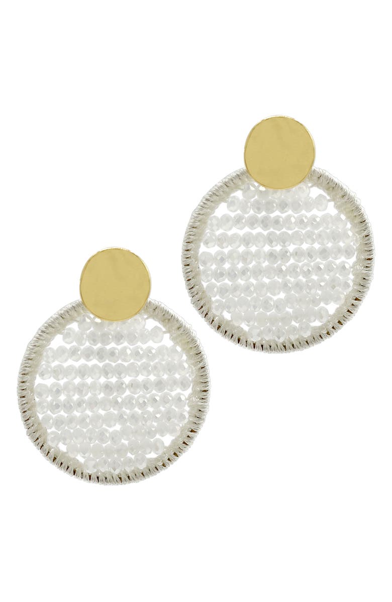 Adornia 14K Yellow Gold Plated Beaded Circle Earrings, Main, color, 