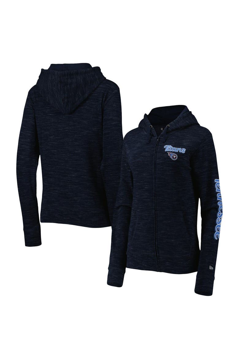 Women's New Era Navy Tennessee Titans Reverse Full-Zip Hoodie, Main, color, Navy