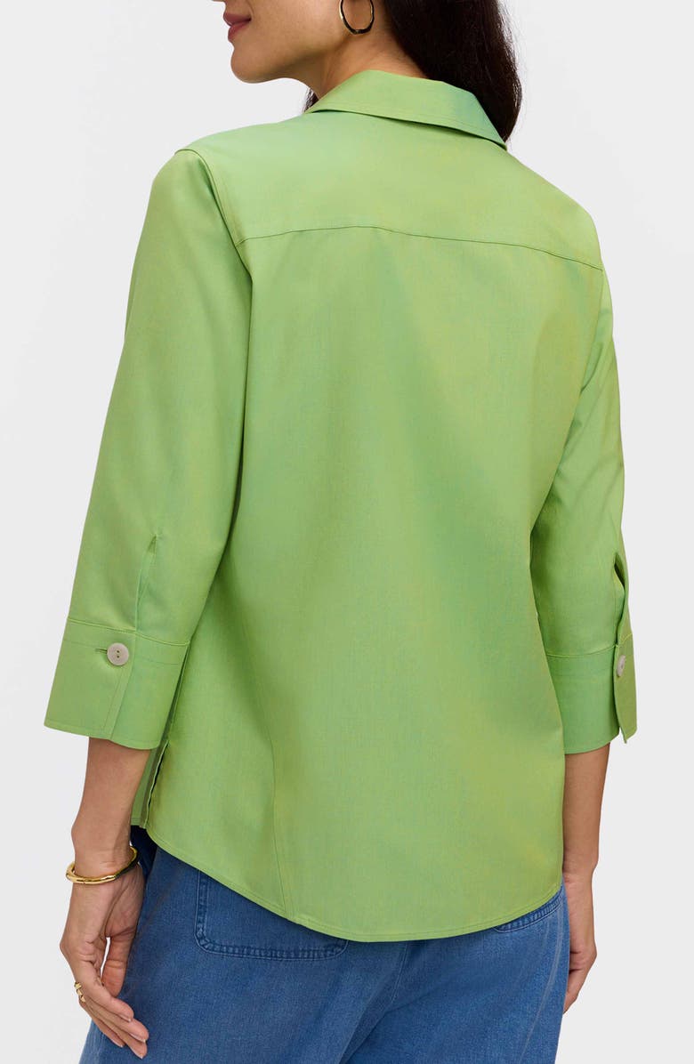 Foxcroft Paityn Non-Iron Cotton Shirt, Alternate, color, Mojito Green