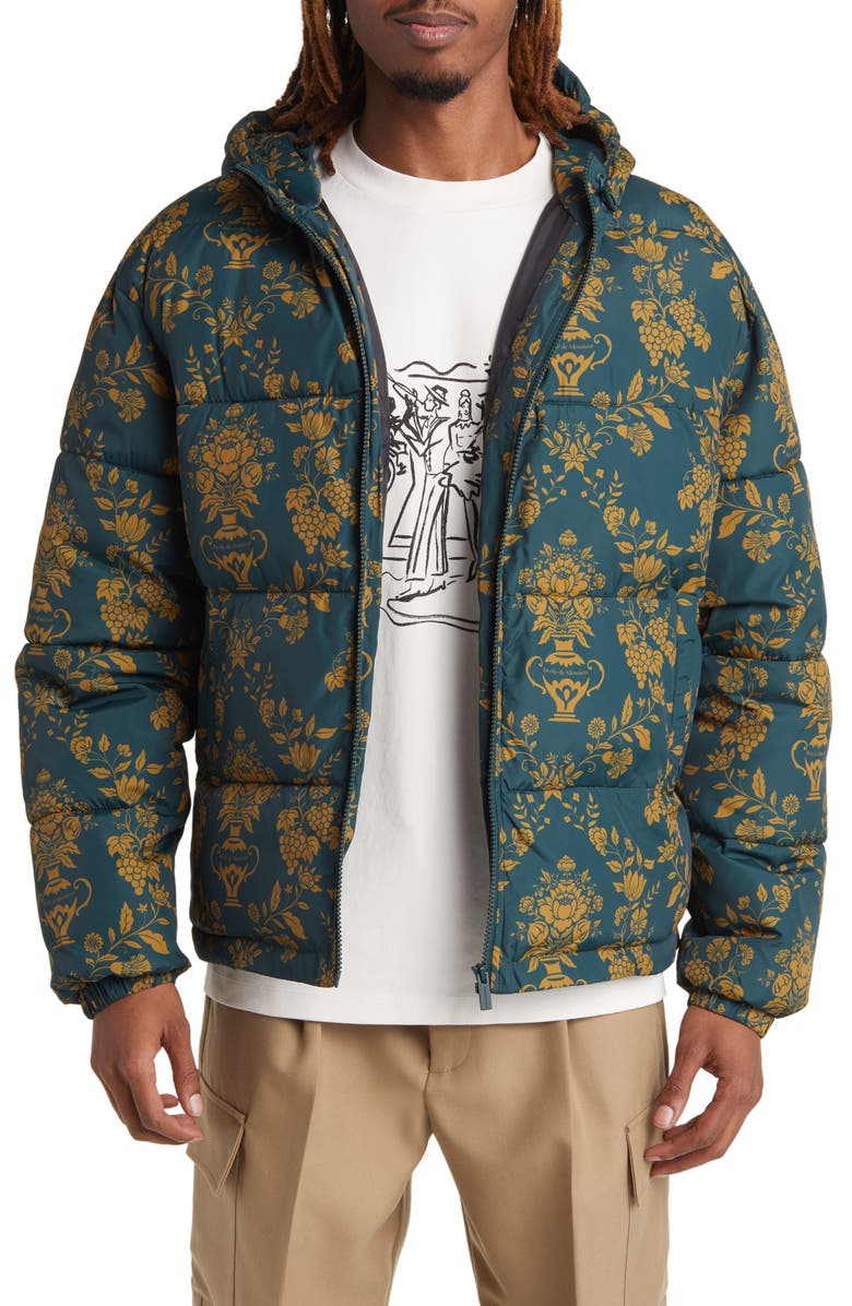 Drôle de Monsieur La Doudoune Damas Water Repellent Hooded Puffer Jacket, Main, color,