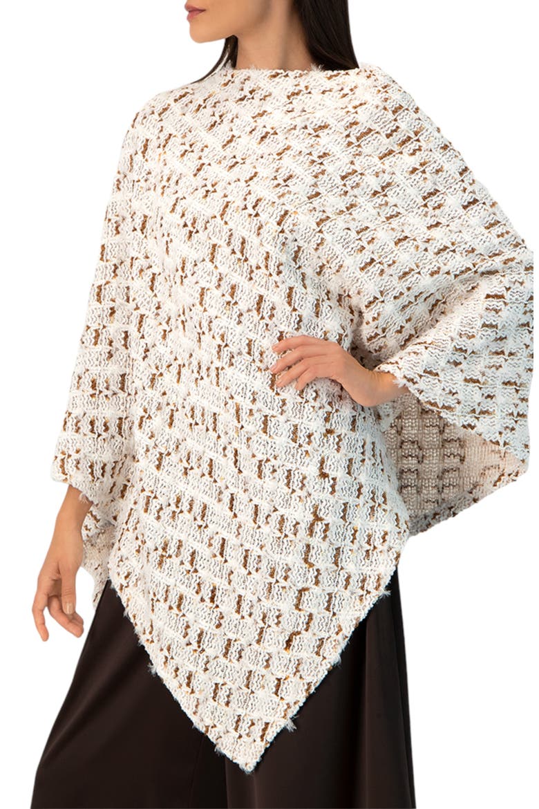 Knitted Poncho Sweater, Alternate, color, Multicolor