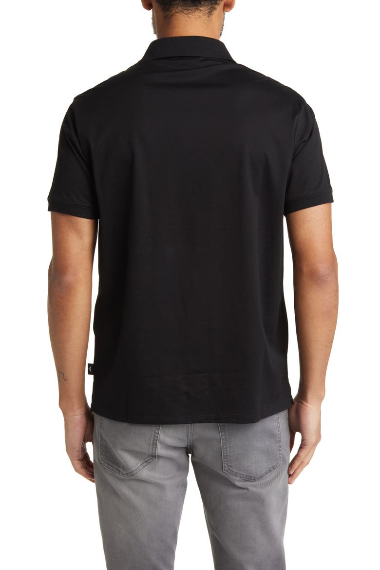Solid Cotton Polo, Alternate, color, BLACK