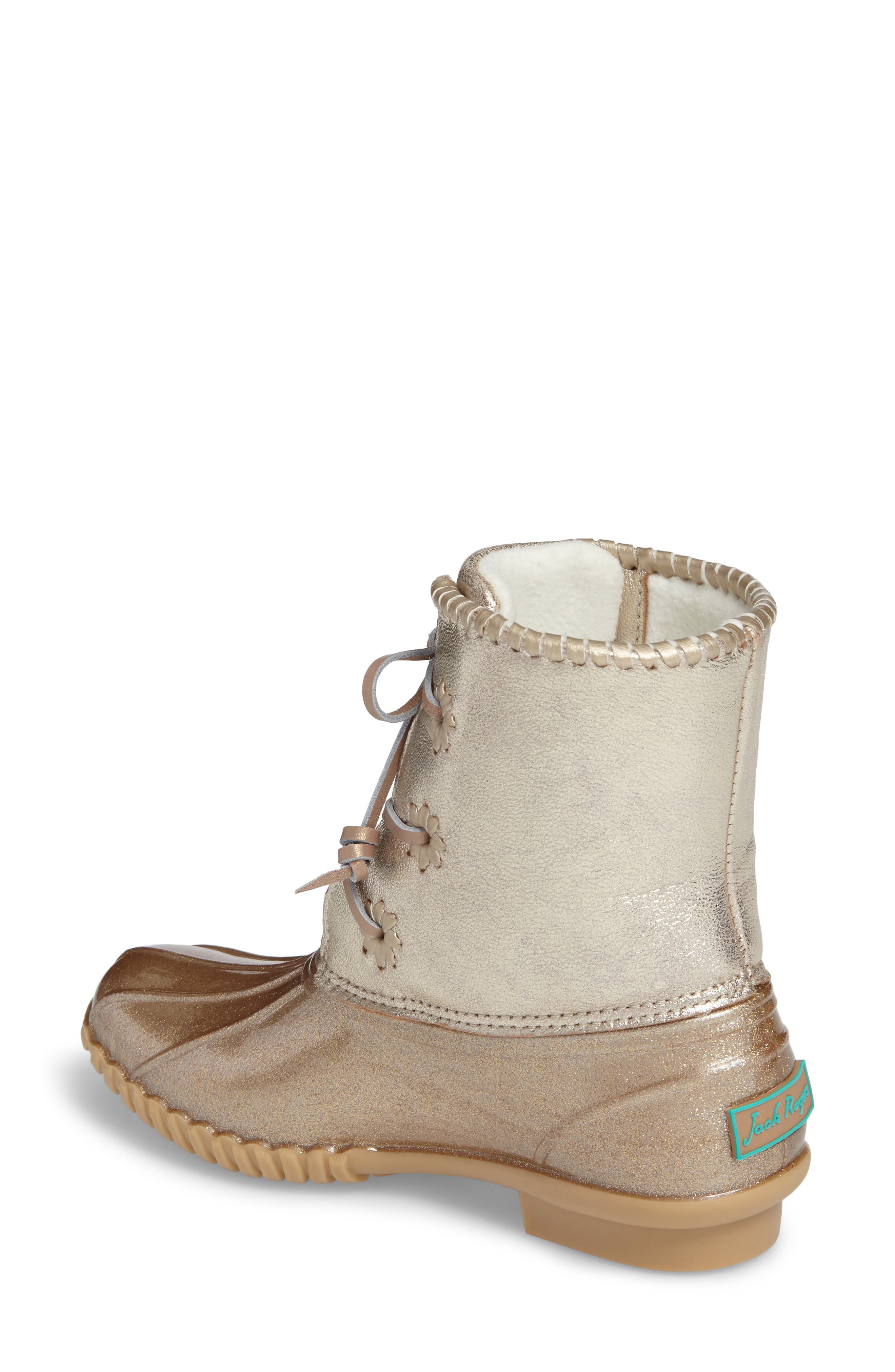 'Chloe' Rain Boot, Alternate, color, PLATINUM GLITTER LEATHER
