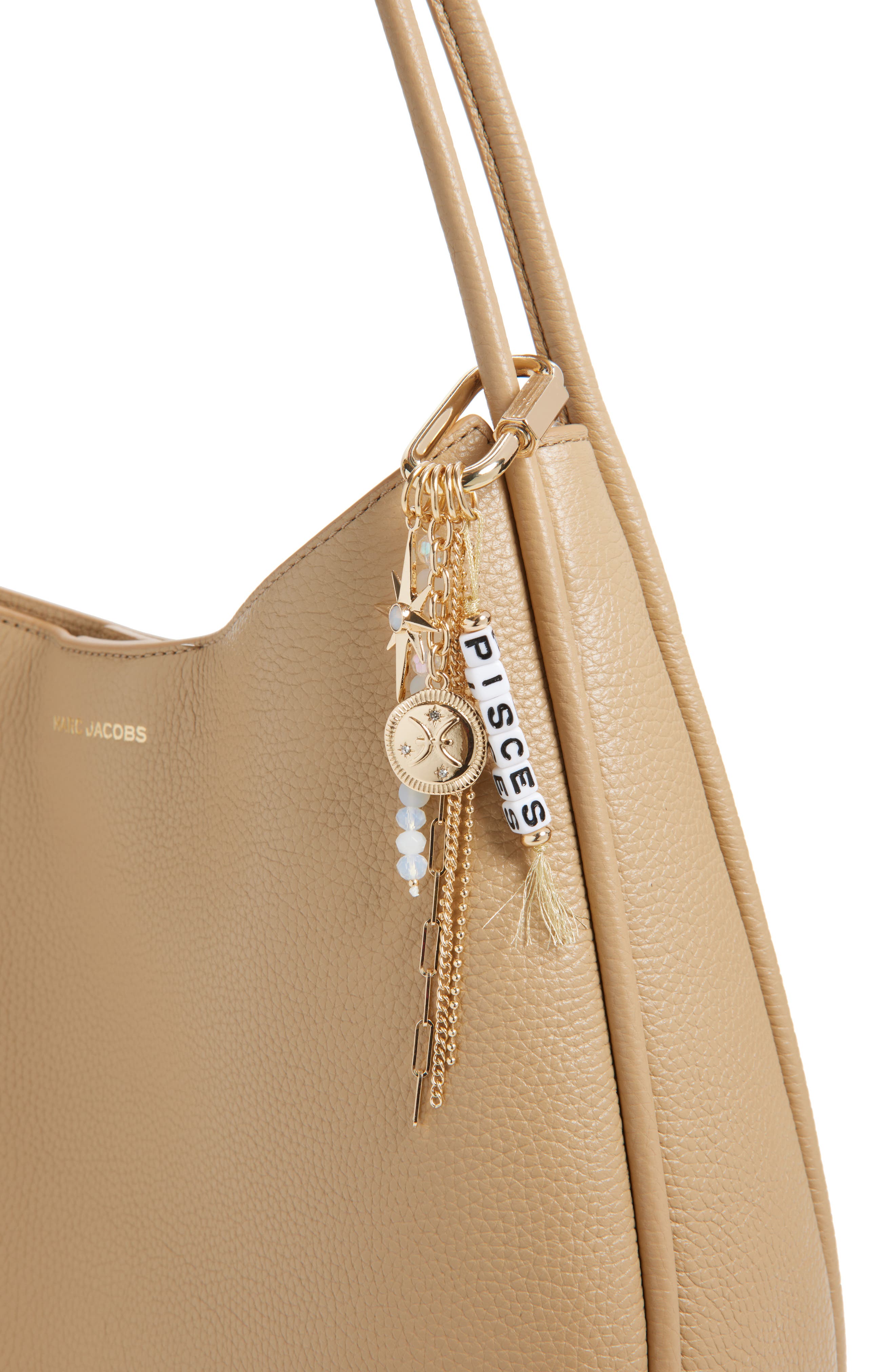 Zodiac Bead Bag Charm, Alternate, color, PISCES- WHITE MULTI- GOLD
