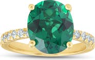 Bliss Diamond Emerald & Diamond 3/8 ct Ring 14k Gold Lab Grown