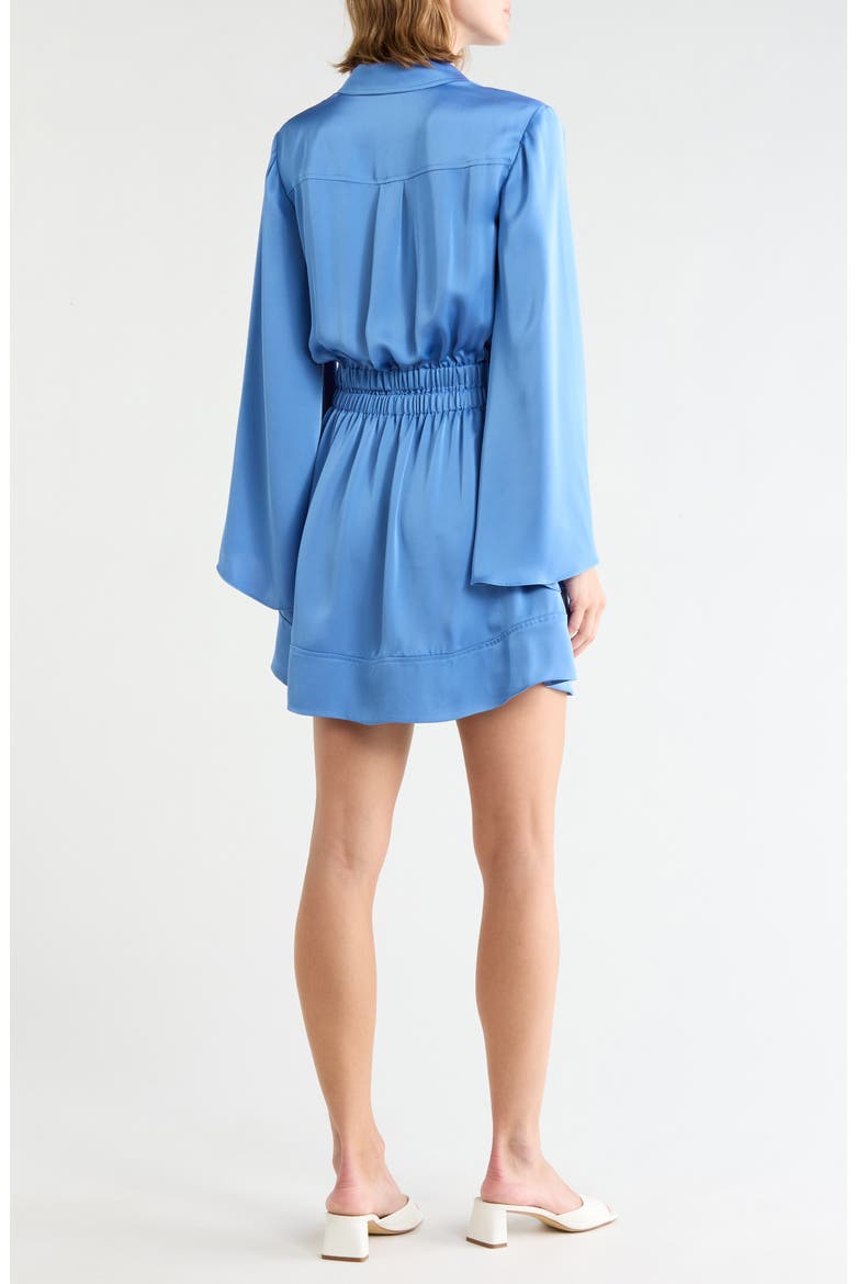 Mariana Tie Waist Long Sleeve Minidress, Alternate, color, CORNFLOWER BLUE