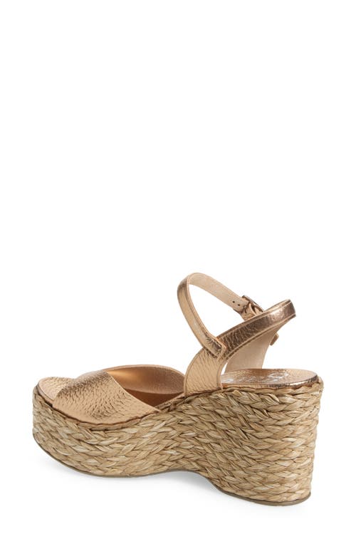 Pedro Garcia Doina 04 Ankle Strap Platform Sandal In Cava Cervo Lame