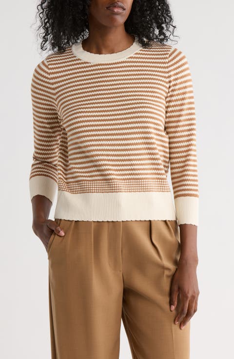 Scalloped Stripe Sweater