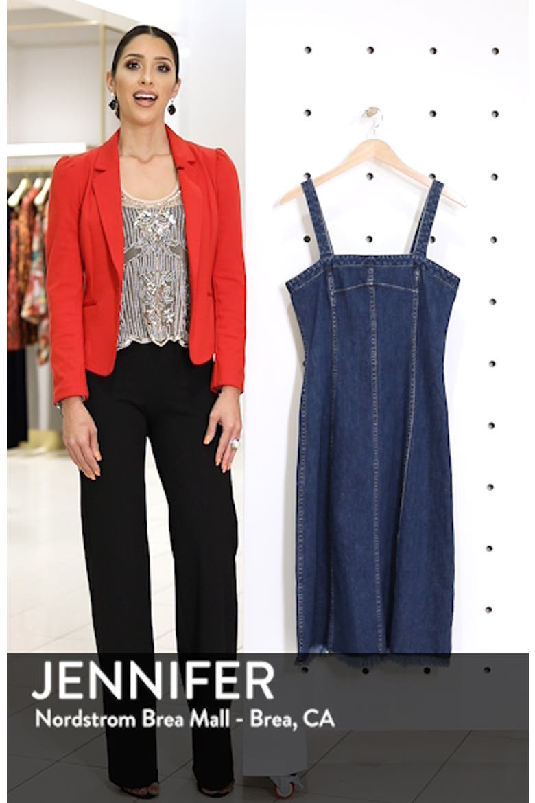 Raw Hem Seamed Denim Dress video