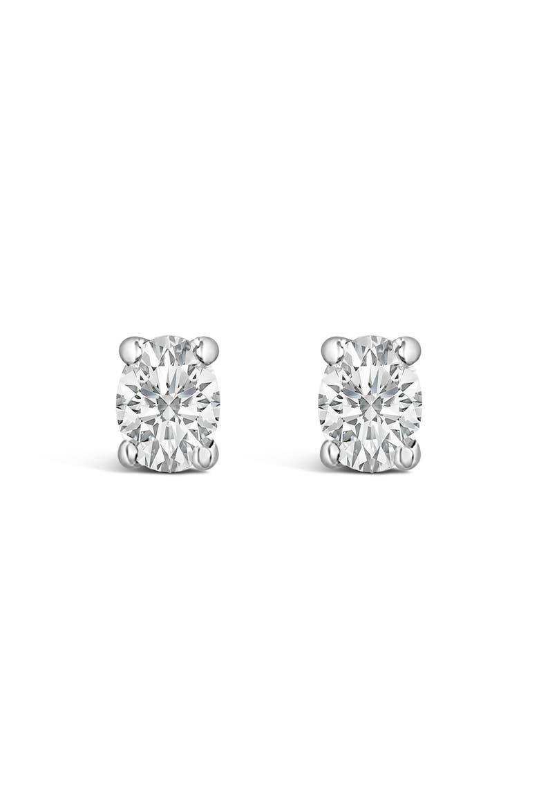 14K White Gold 1/4 Ctw Oval Lab-Grown Diamond Solitaire Stud Earrings, Main, color, White