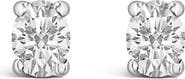 Haus of Brilliance 14K White Gold 1/4 Ctw Oval Lab-Grown Diamond Solitaire Stud Earrings