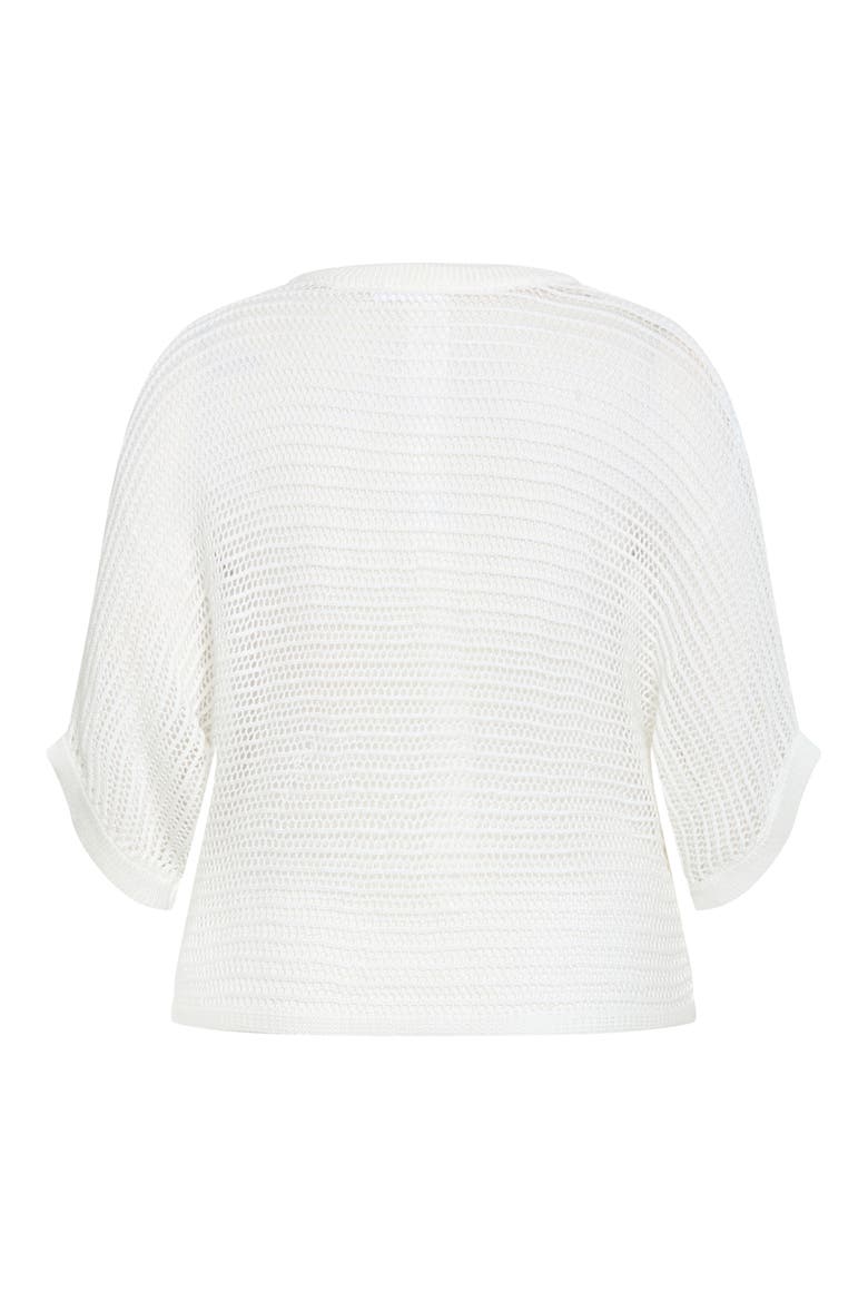 Resort Sheer Open Knit Top, Alternate, color, CREME