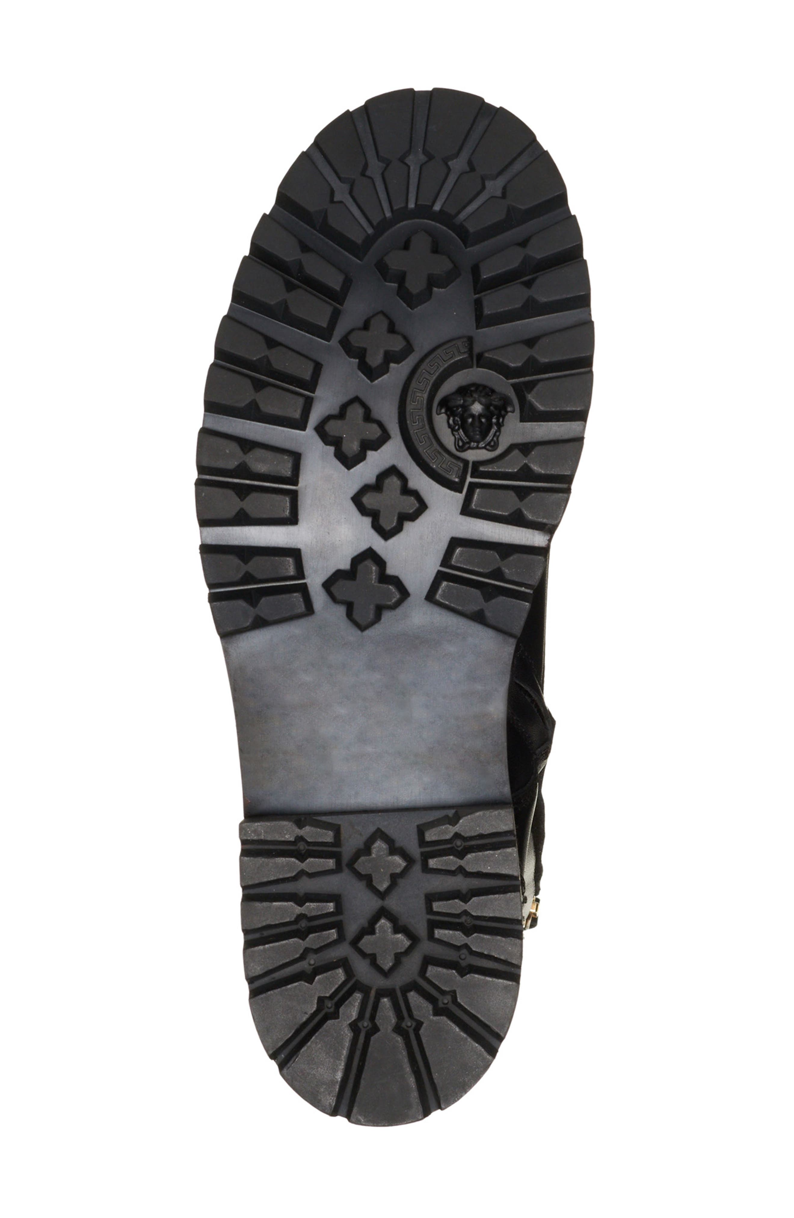 Versace Safety Pin Combat Boot, Alternate, color, 