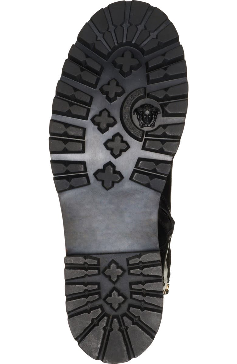 Versace Safety Pin Combat Boot, Alternate, color,