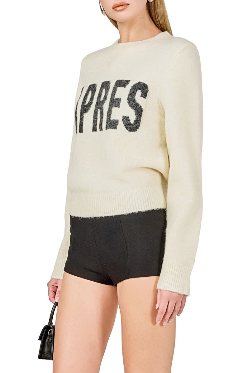 Endless Rose Aprés Crewneck Sweater, Alternate, color, Ivory