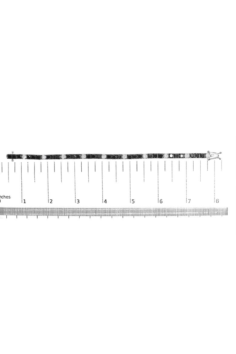 Silver 12.0Cttw Black and White Diamond Tennis Bracelet, Alternate, color, White