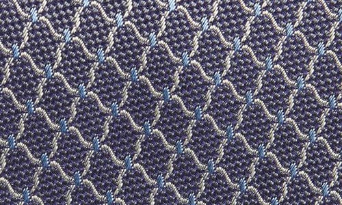 David Donahue Neat Silk Tie In Blue