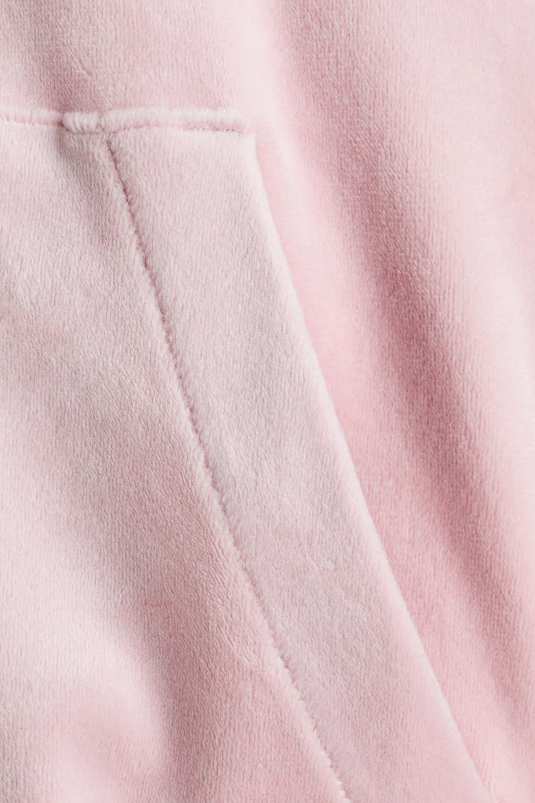 Velour Hooded Jacket, Alternate, color, Light pink