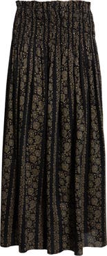 THE GREAT. The Canary Print Midi Skirt