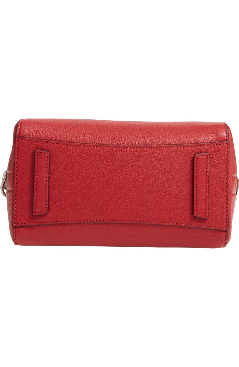 Givenchy Mini Antigona Sugar Leather Satchel, Alternate, color, Vermillion