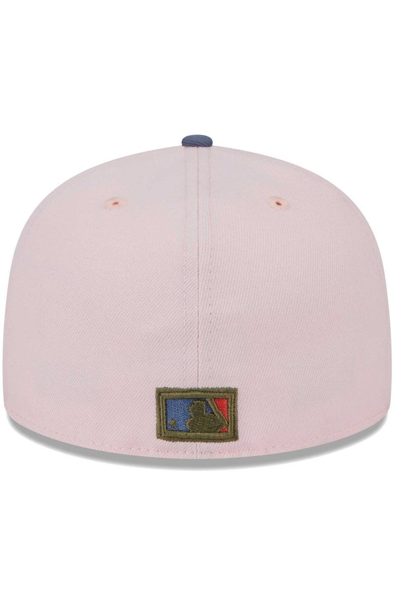 New Era Men's New Era Pink/Blue Florida Marlins Cooperstown Collection Olive Undervisor 59FIFTY Fitted Hat, Alternate, color,