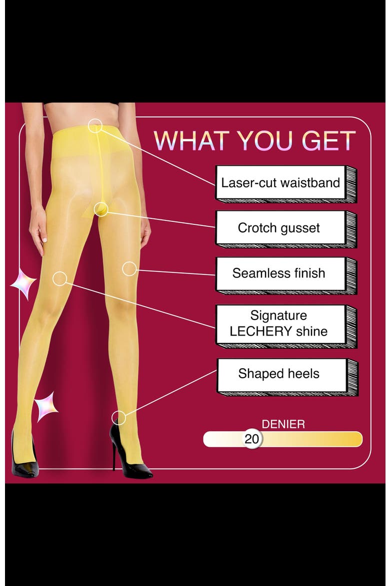 5-Pack Glossy Sheer Ladder Resistant Party Evening Tights for Women, Alternate, color, Yellow