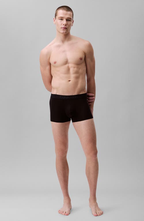 Calvin Klein 3-pack Stretch Modal Trunks In Black