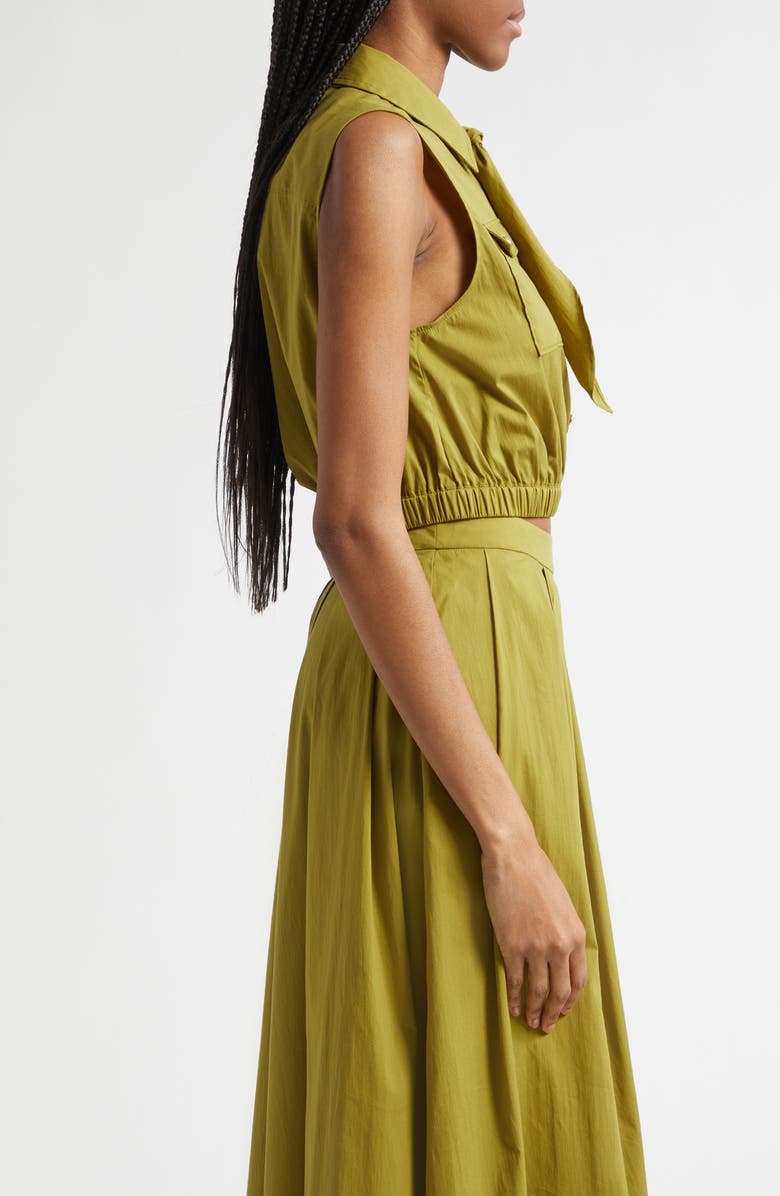 Cinq à Sept Lou Tie Cotton Blend Top, Alternate, color, Dark Cardamom